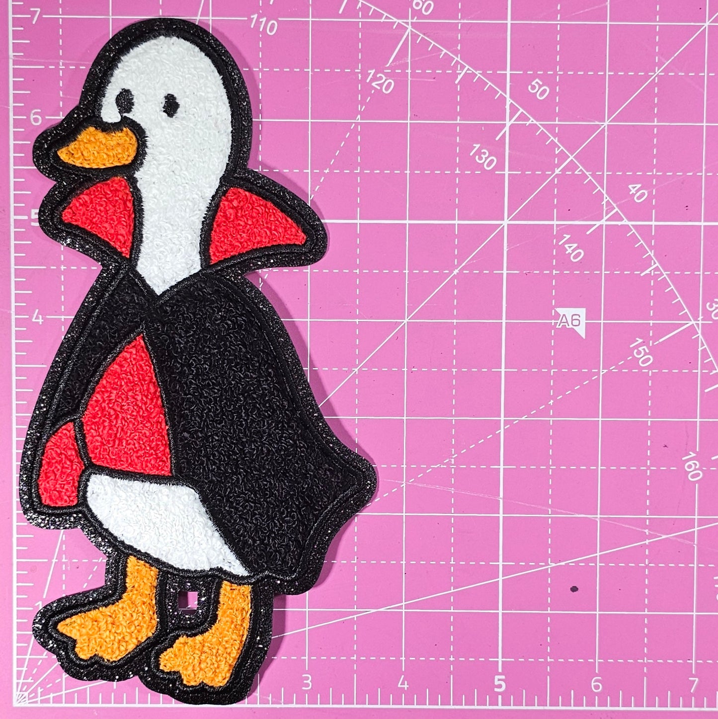 Spooky Goose Halloween 4 PC Chenille Sequin Glitter Large Iron on Patch