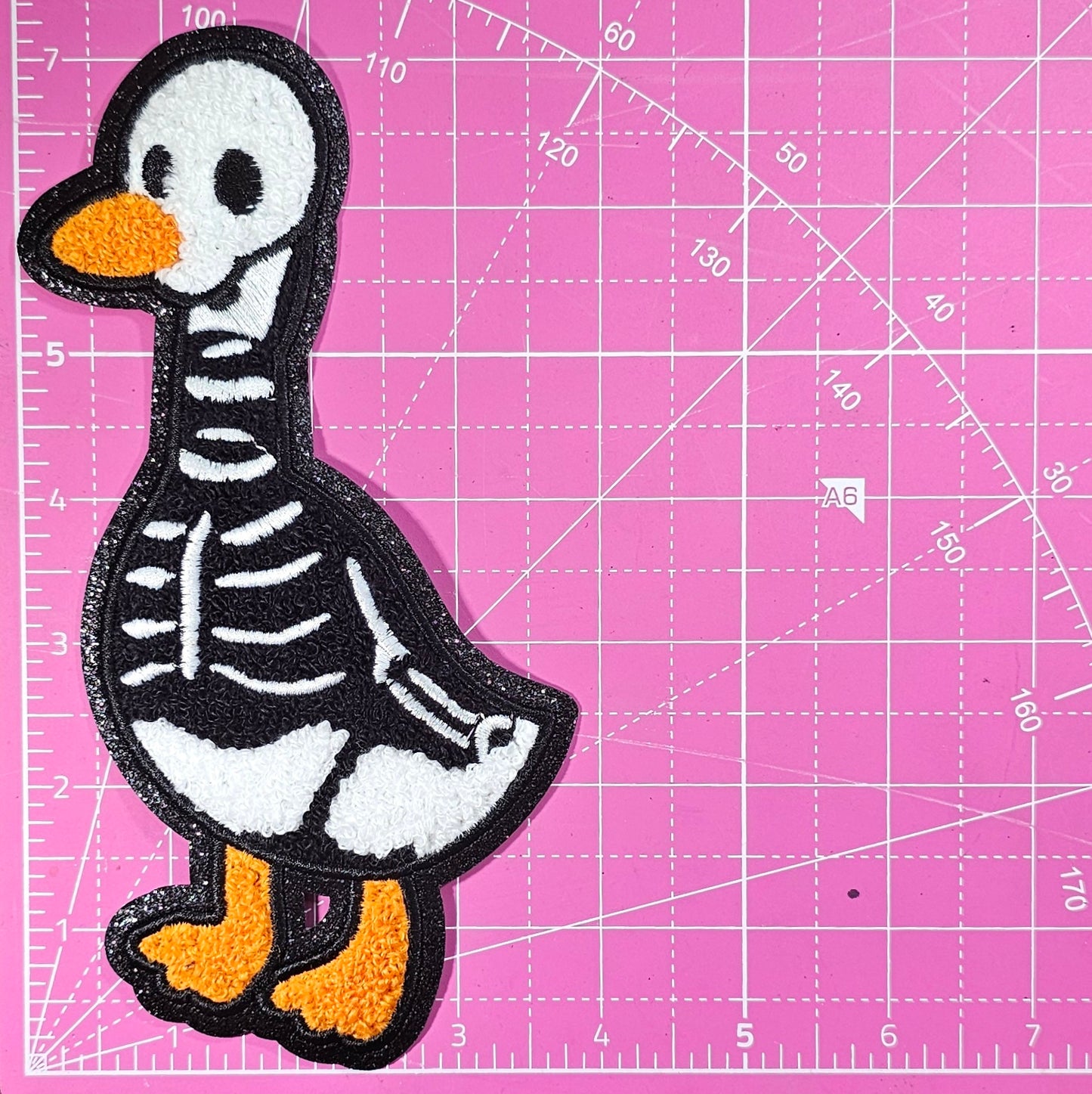 Spooky Goose Halloween 4 PC Chenille Sequin Glitter Large Iron on Patch