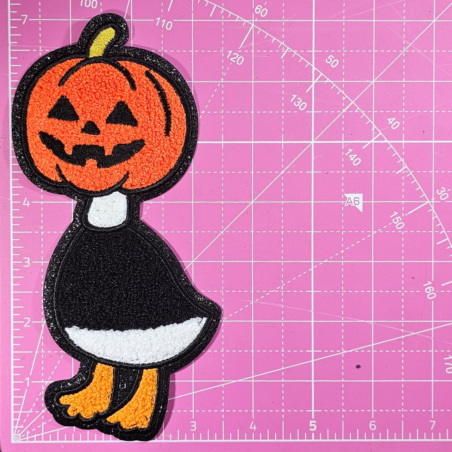 Spooky Goose Halloween 4 PC Chenille Sequin Glitter Large Iron on Patch