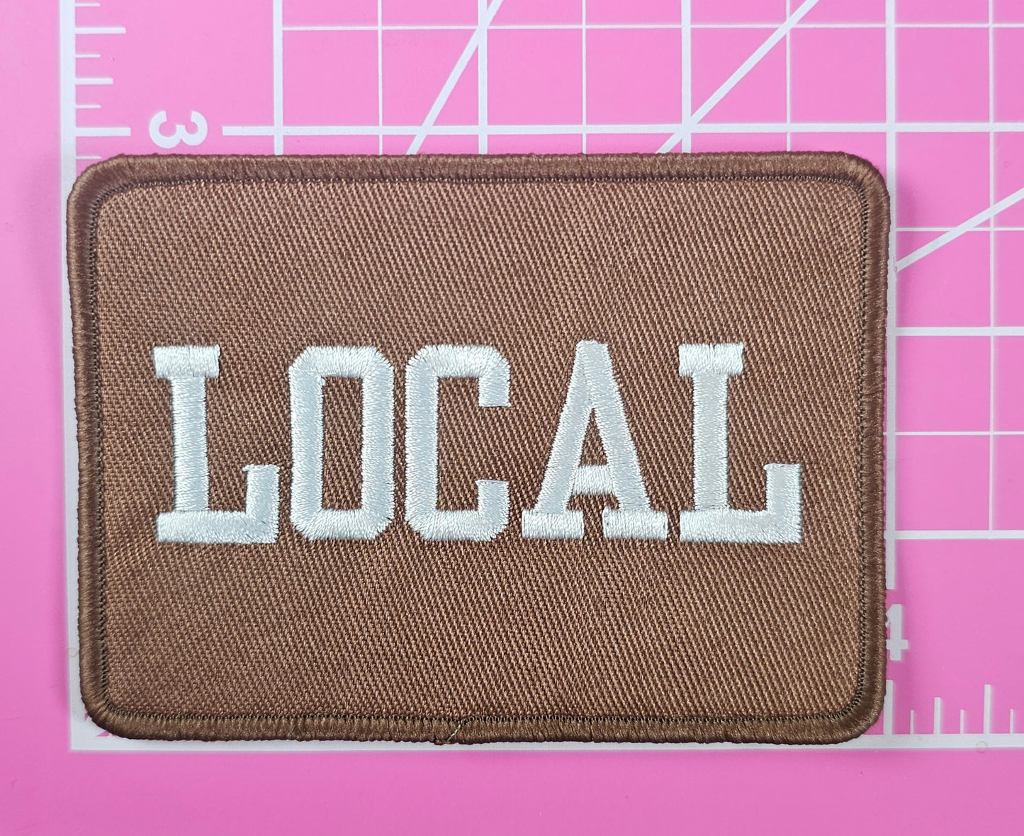 LOCAL Brown Embroidery Iron On Patch