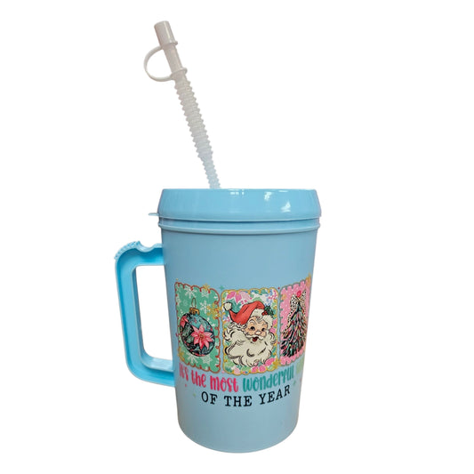 Most Wonderful Time of The Year Christmas HIP SIPS Mega Trucker Mug 34oz