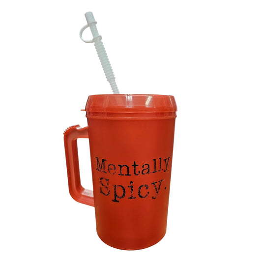 Mentally Spicy HIP SIPS Mega Trucker Mug 34oz