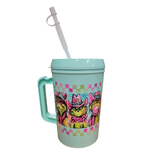 Grinchy Boujee Cowgirl Christmas HIP SIPS Mega Trucker Mug 34oz