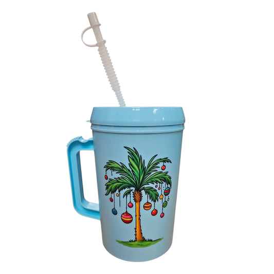 Christmas Palm Light Tree Whoville Grinch HIP SIPS Mega Trucker Mug 34oz