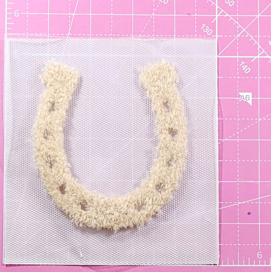 Lucky Horseshoe Derby Small Fluffy Fuzzy Transfer Patch