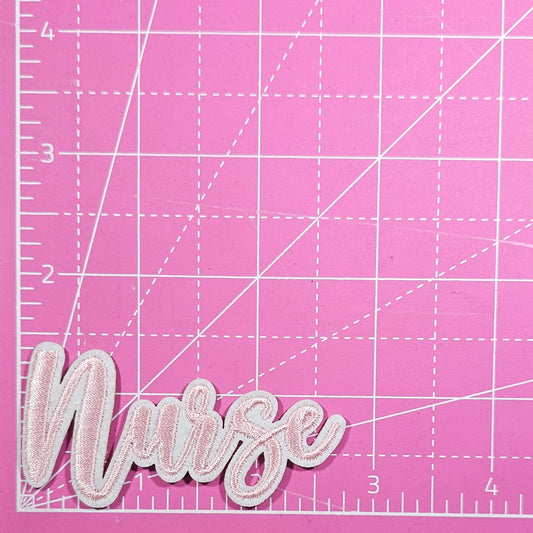 Nurse Light Pink Embroidery Iron On Patch