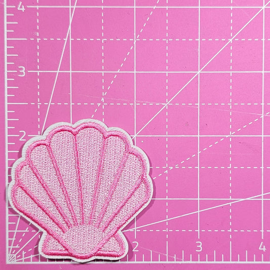 Shell Seashell Pink Embroidery Iron On Patch
