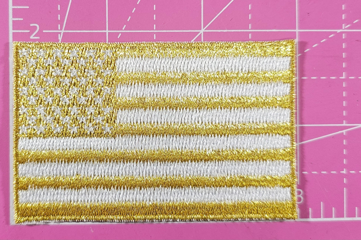 USA Flag Gold Iron-on Patch