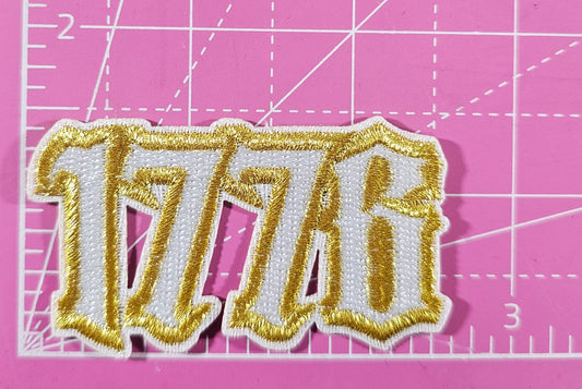 1776 Gold USA Iron-on Patch