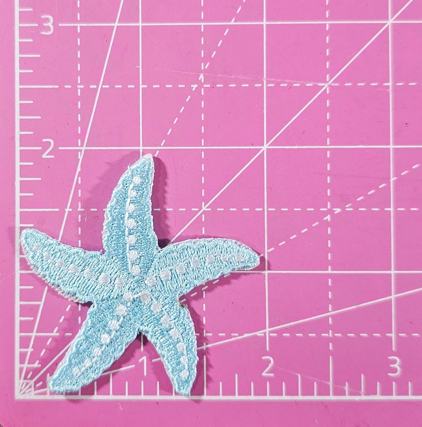 Starfish Blue Beach Embroidery Iron On Patch