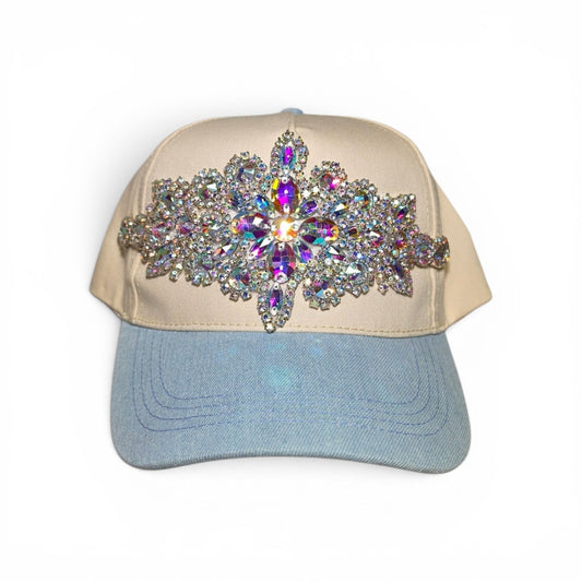 Radiance Crest AB Silver Rhinestone Iron-On Patch