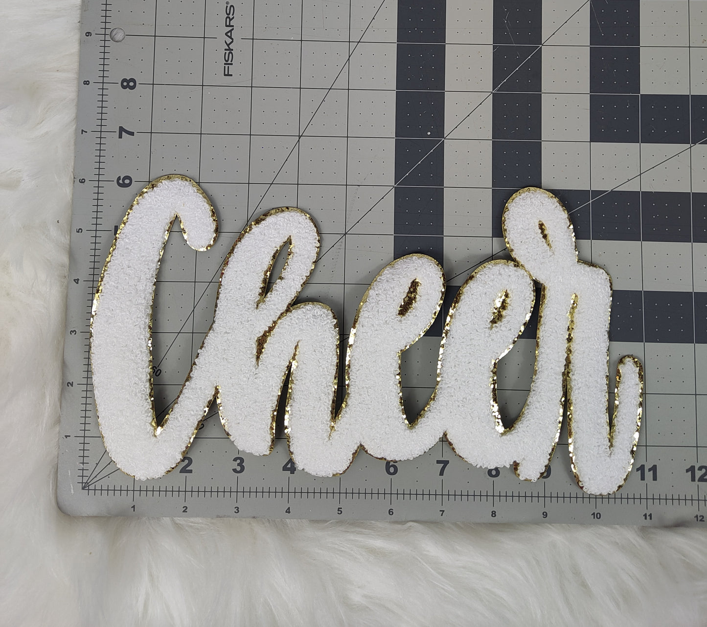 Large Cursive Cheer Chenille Iron-on Patch