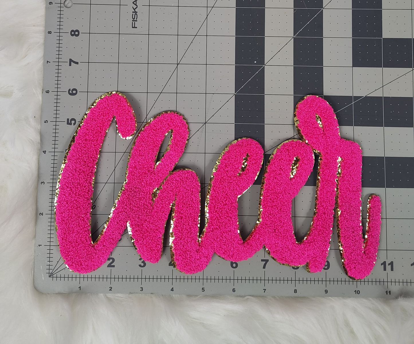 Large Cursive Cheer Chenille Iron-on Patch