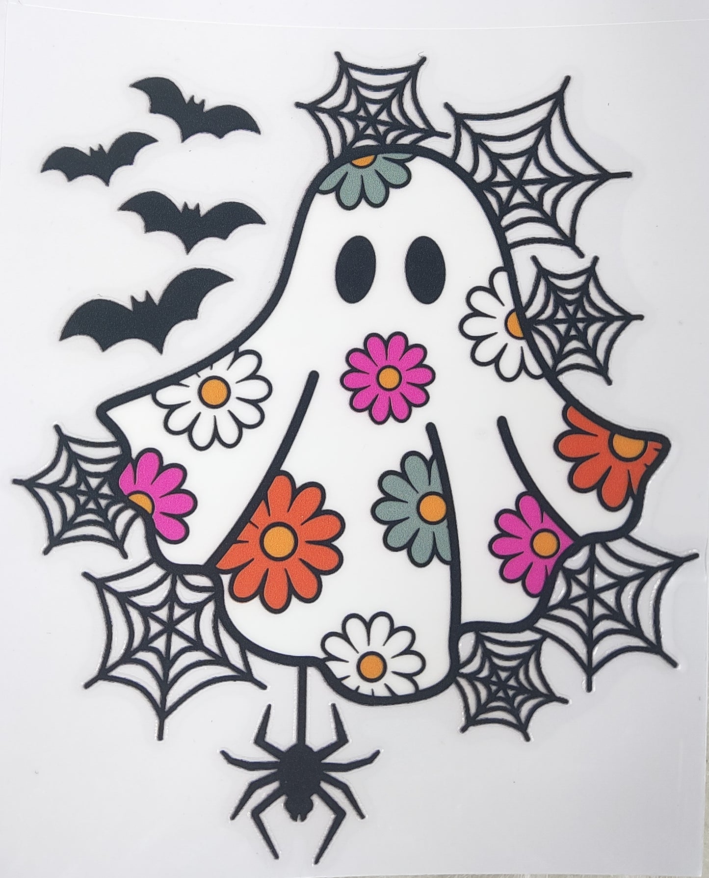 Hippie Ghost with Flowers UV Transfer