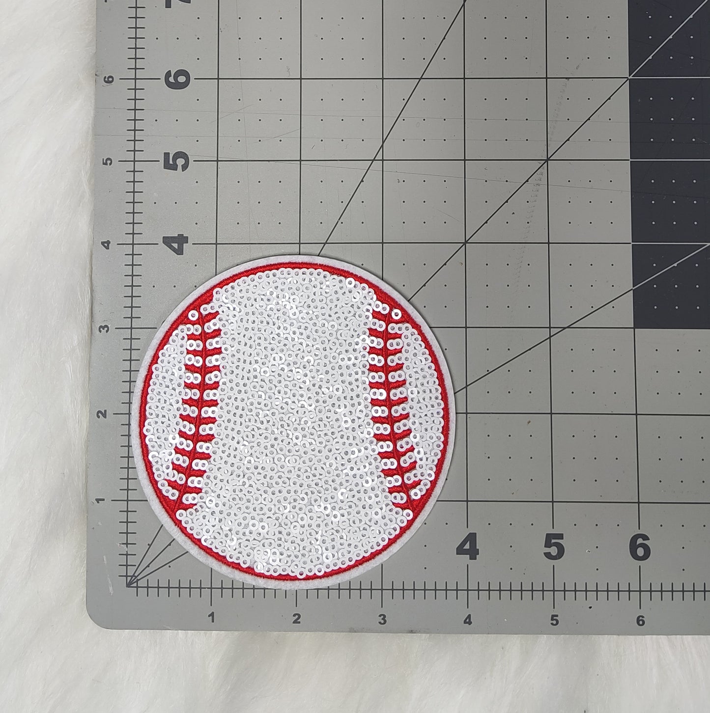 Sequin Baseball Iron On Patch
