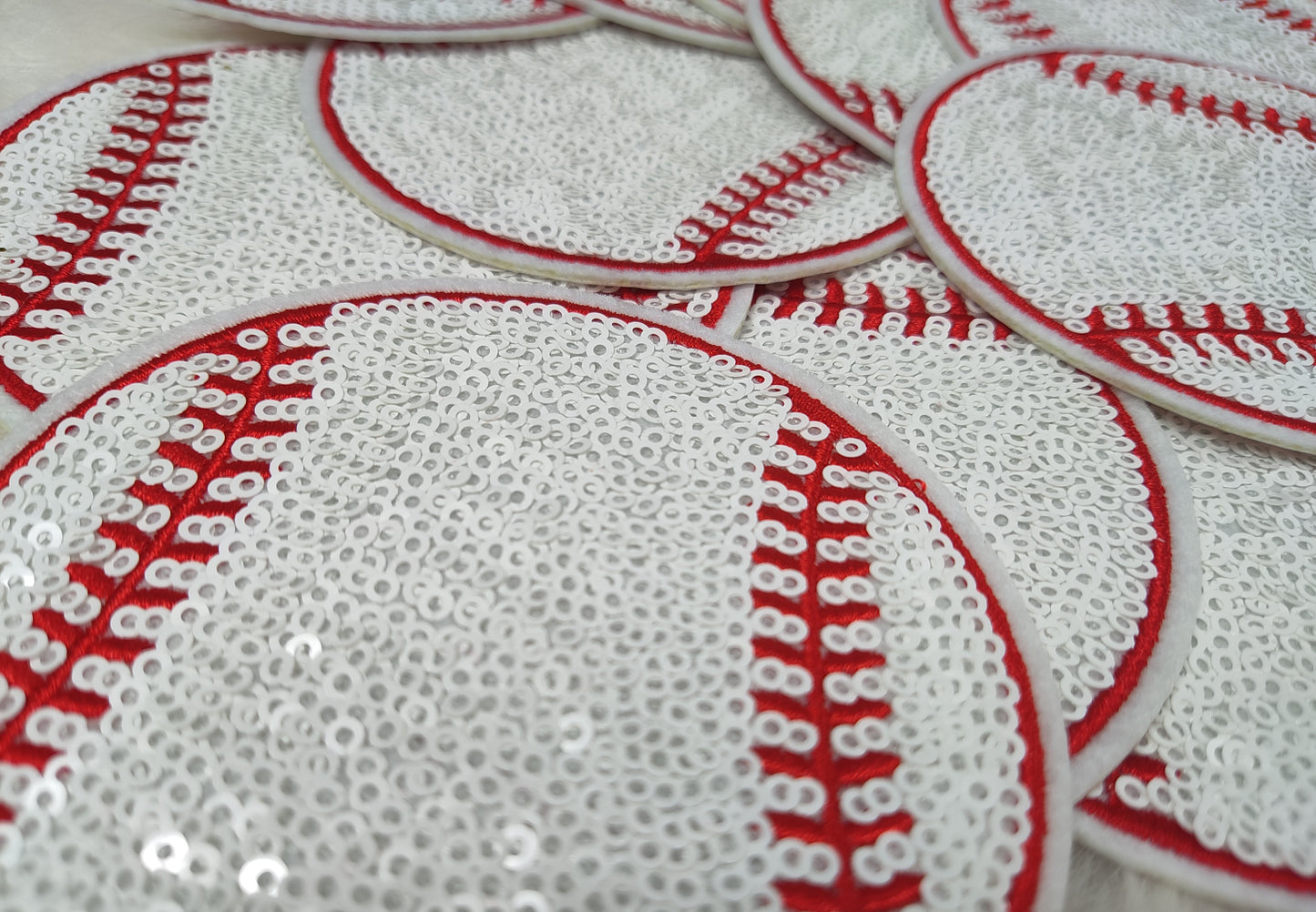Sequin Baseball Iron On Patch