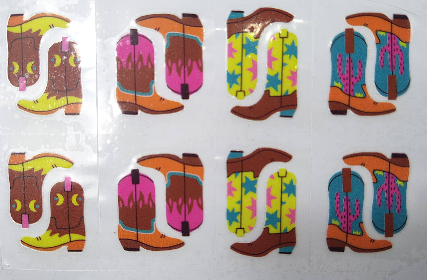Colorful Western Boot UV Transfer Sheet