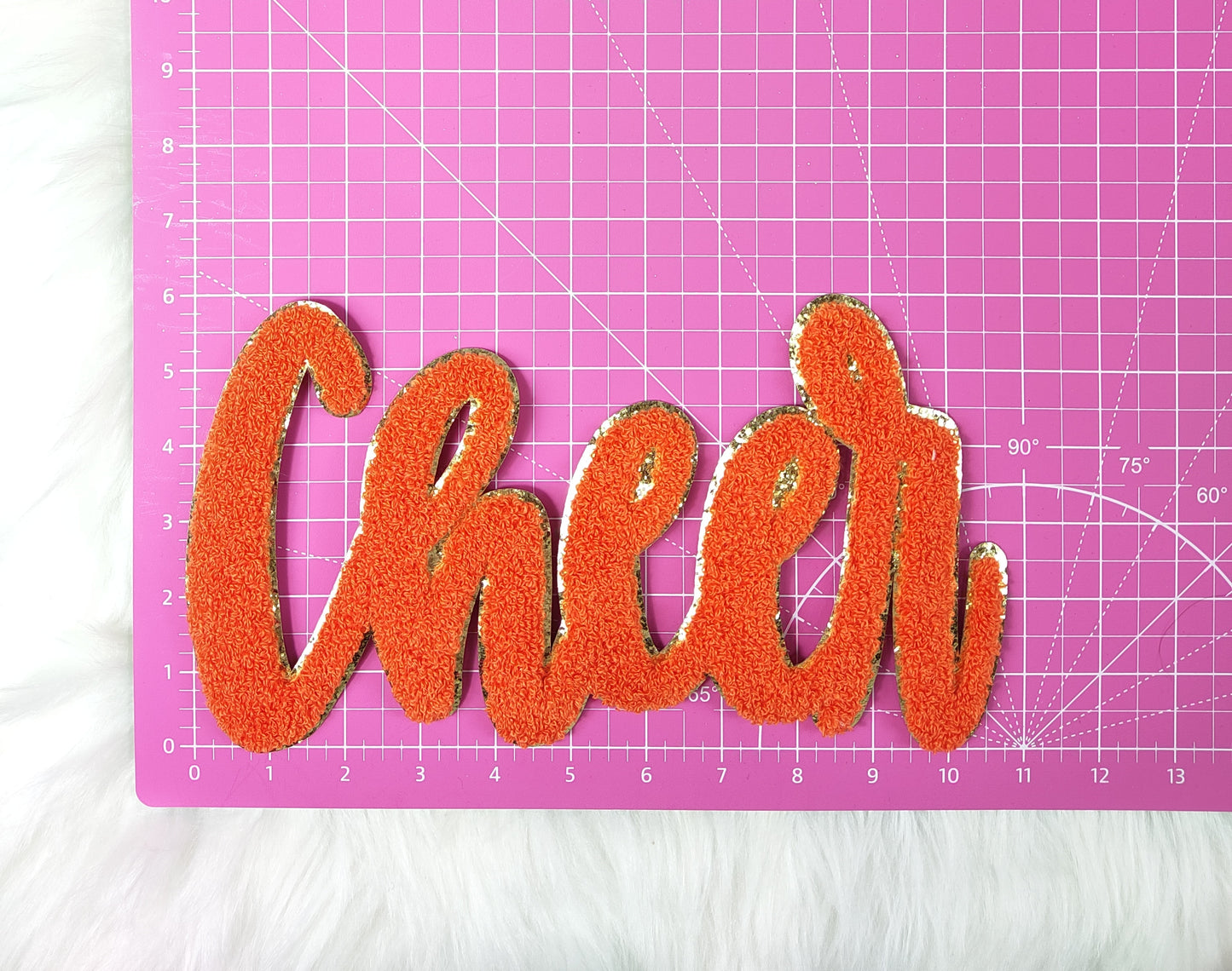 Large Cursive Cheer Chenille Iron-on Patch
