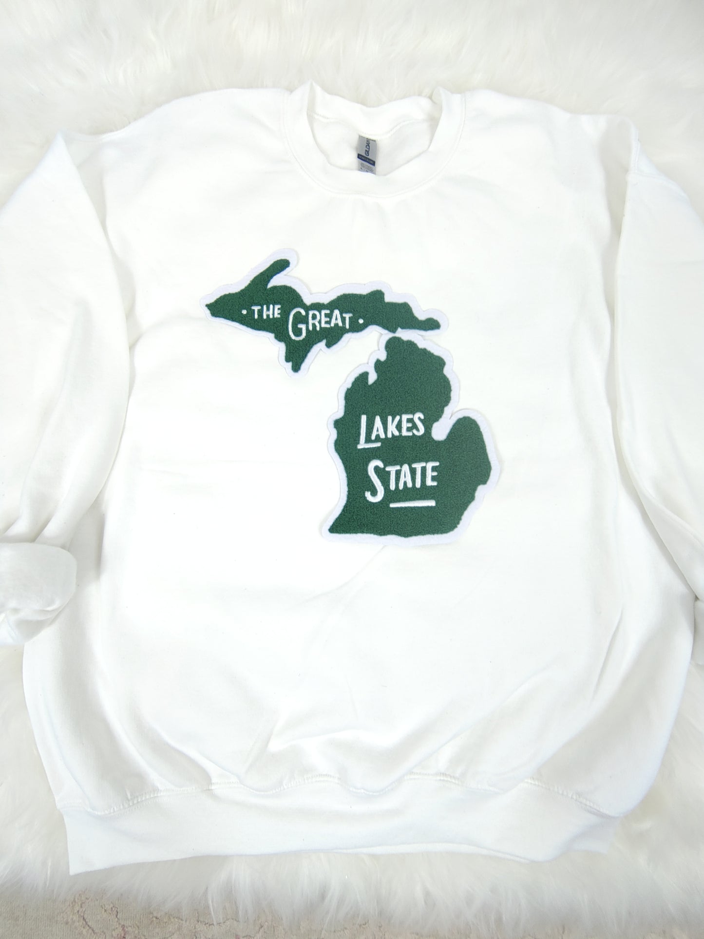 "The Great Lakes State" Michigan Large Chenille Iron-on Patch