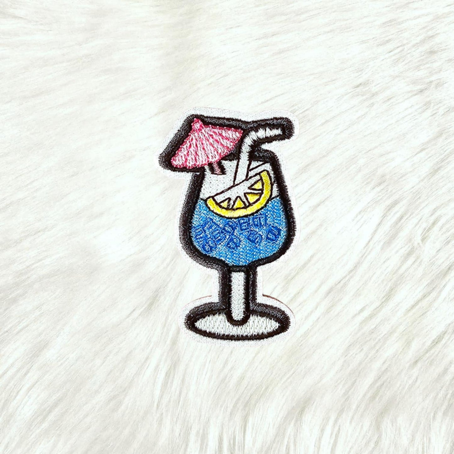 Tropical Cocktail Poolside Drink Embroidery On Patch