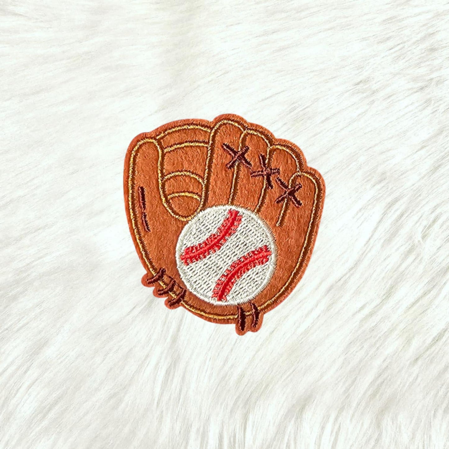 Baseball and Glove Mitt Embroidery Iron On Patch