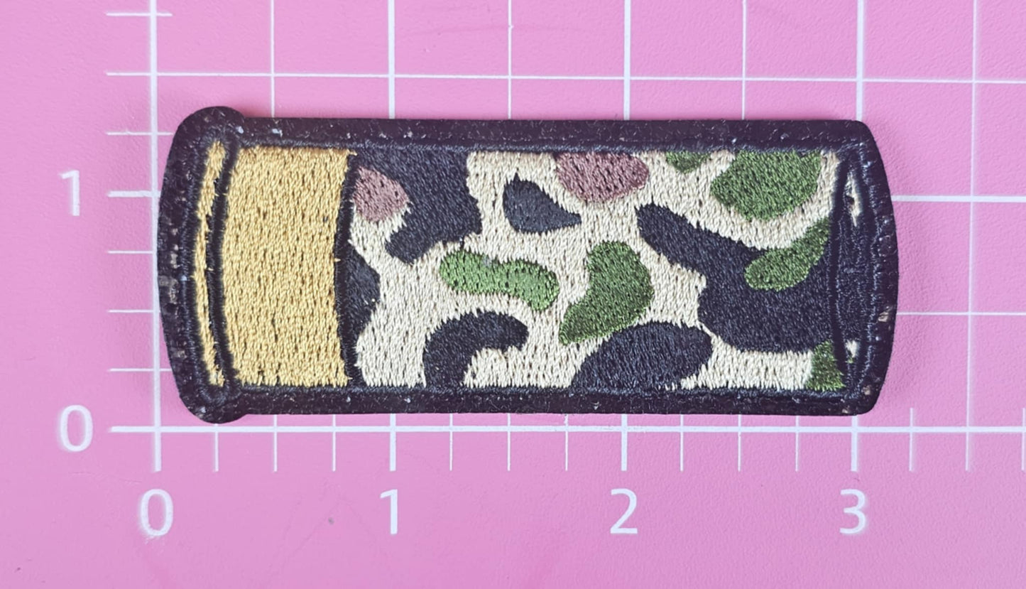 Camo Shotgun Shell Hunting Embroidery Iron On Patch