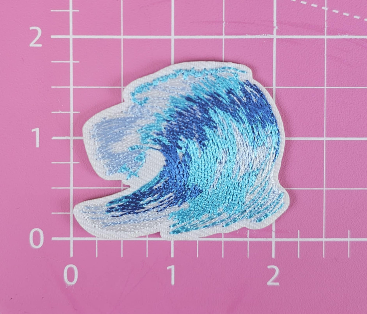 Blue Wave Coastal Water Embroidery Iron On Patch