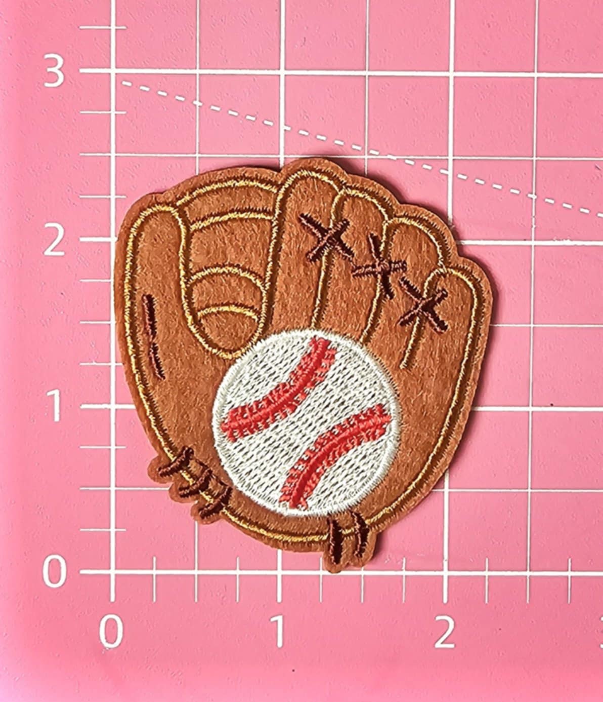 Baseball and Glove Mitt Embroidery Iron On Patch