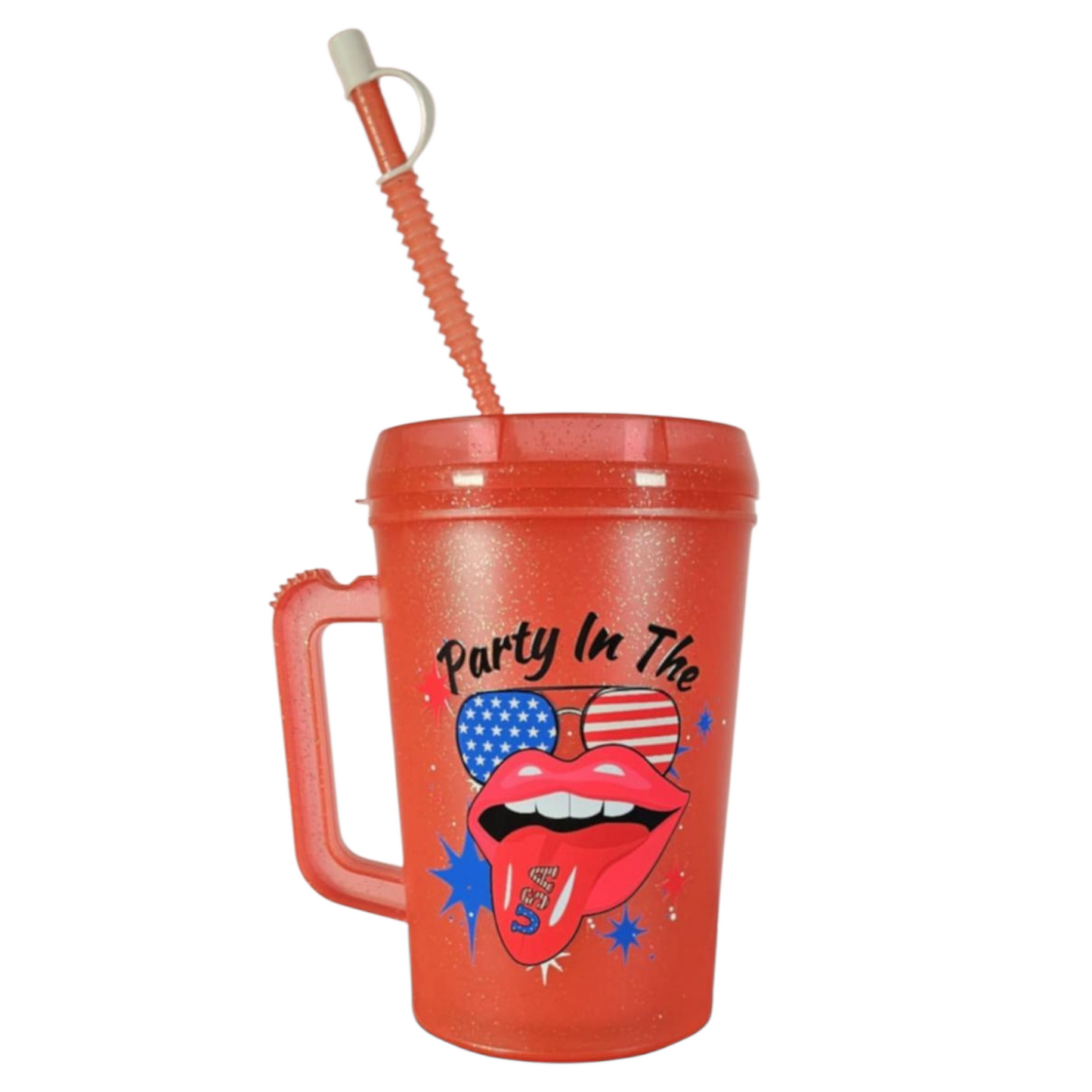 Party In The USA 4th July HIP SIPS Mega Trucker Mug 34oz