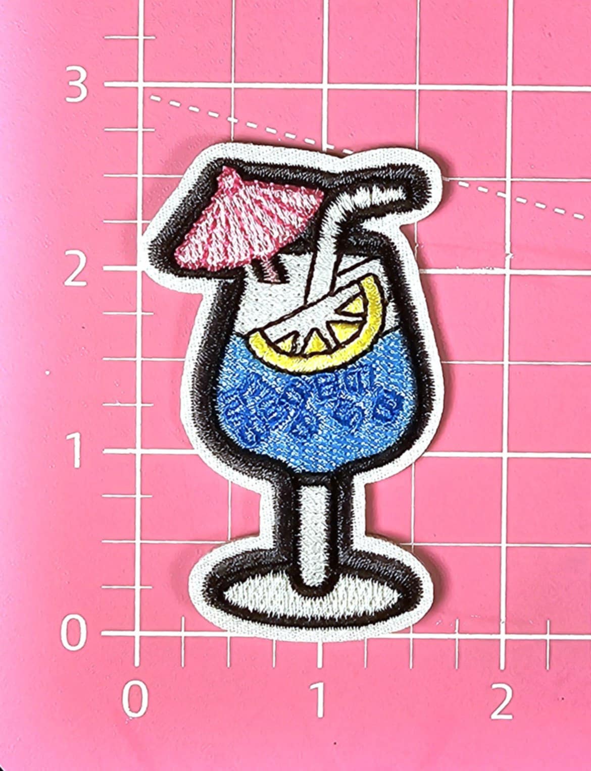 Tropical Cocktail Poolside Drink Embroidery On Patch