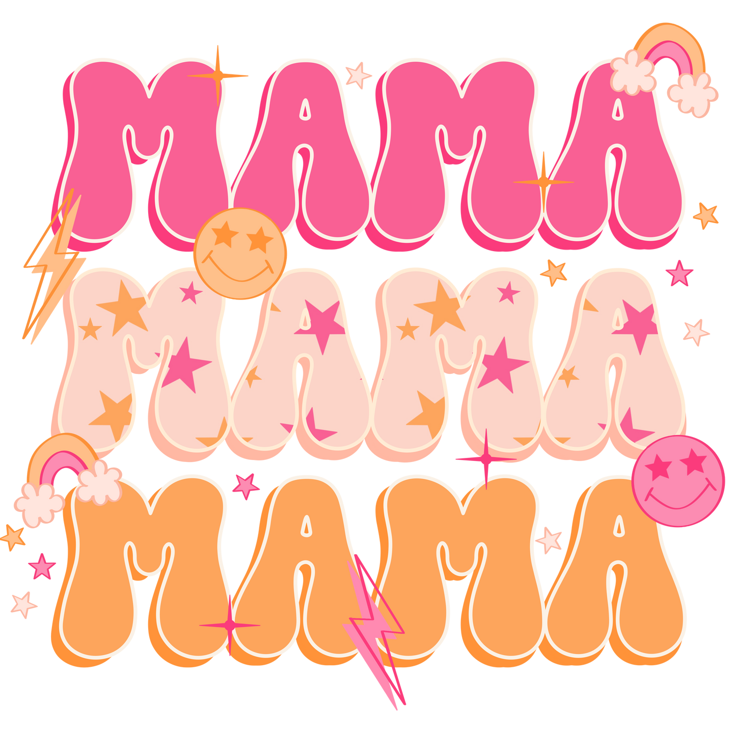 "MAMA Smiley Stars" UV Transfers