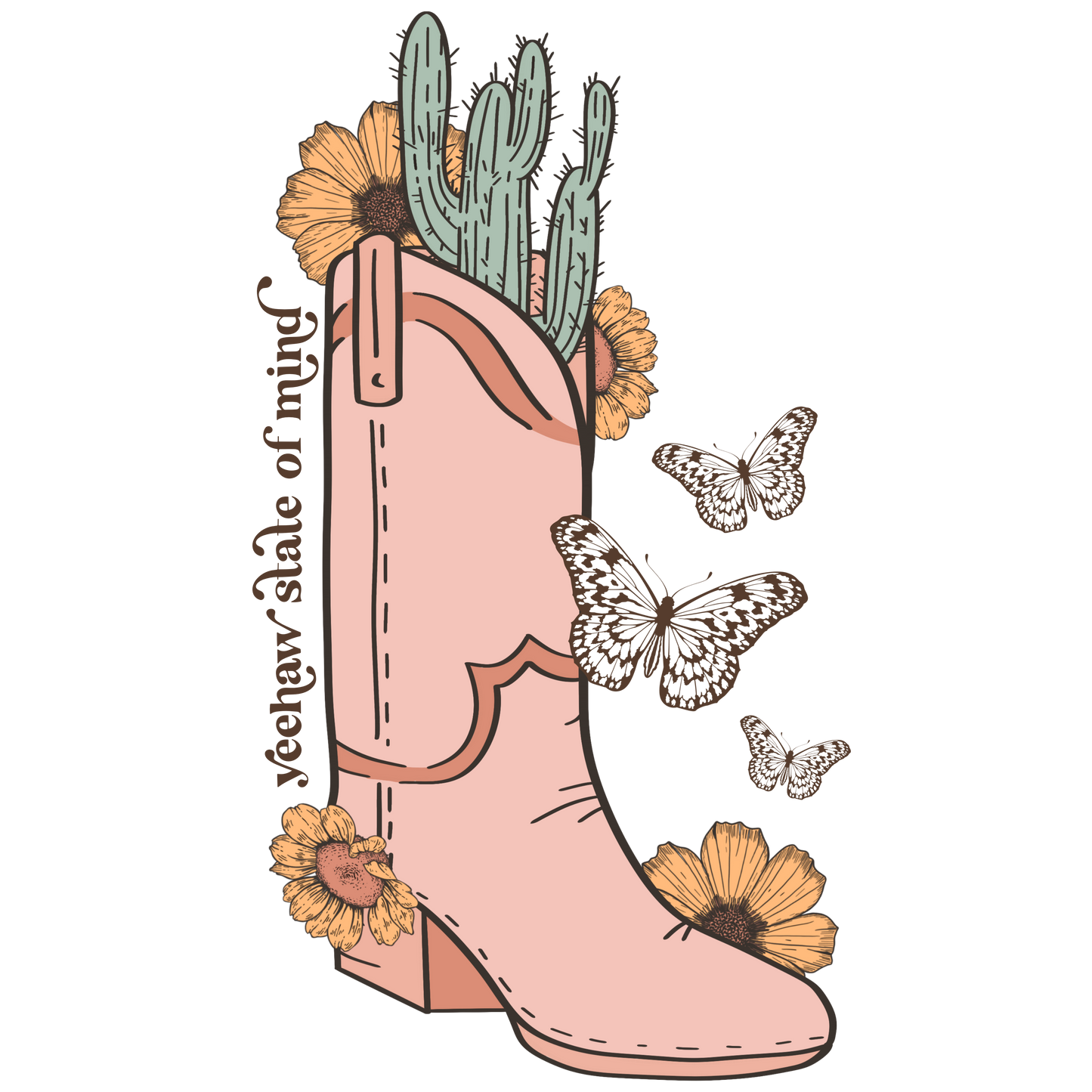"Yeehaw State of Mind Boot" UV Transfers