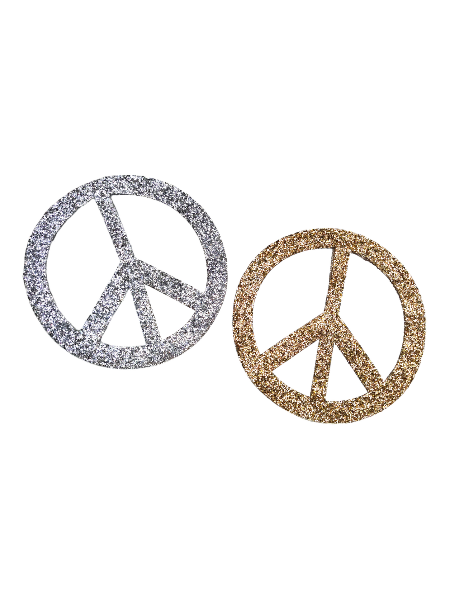 Small Rhinestone Peace Symbol Iron-on Patch