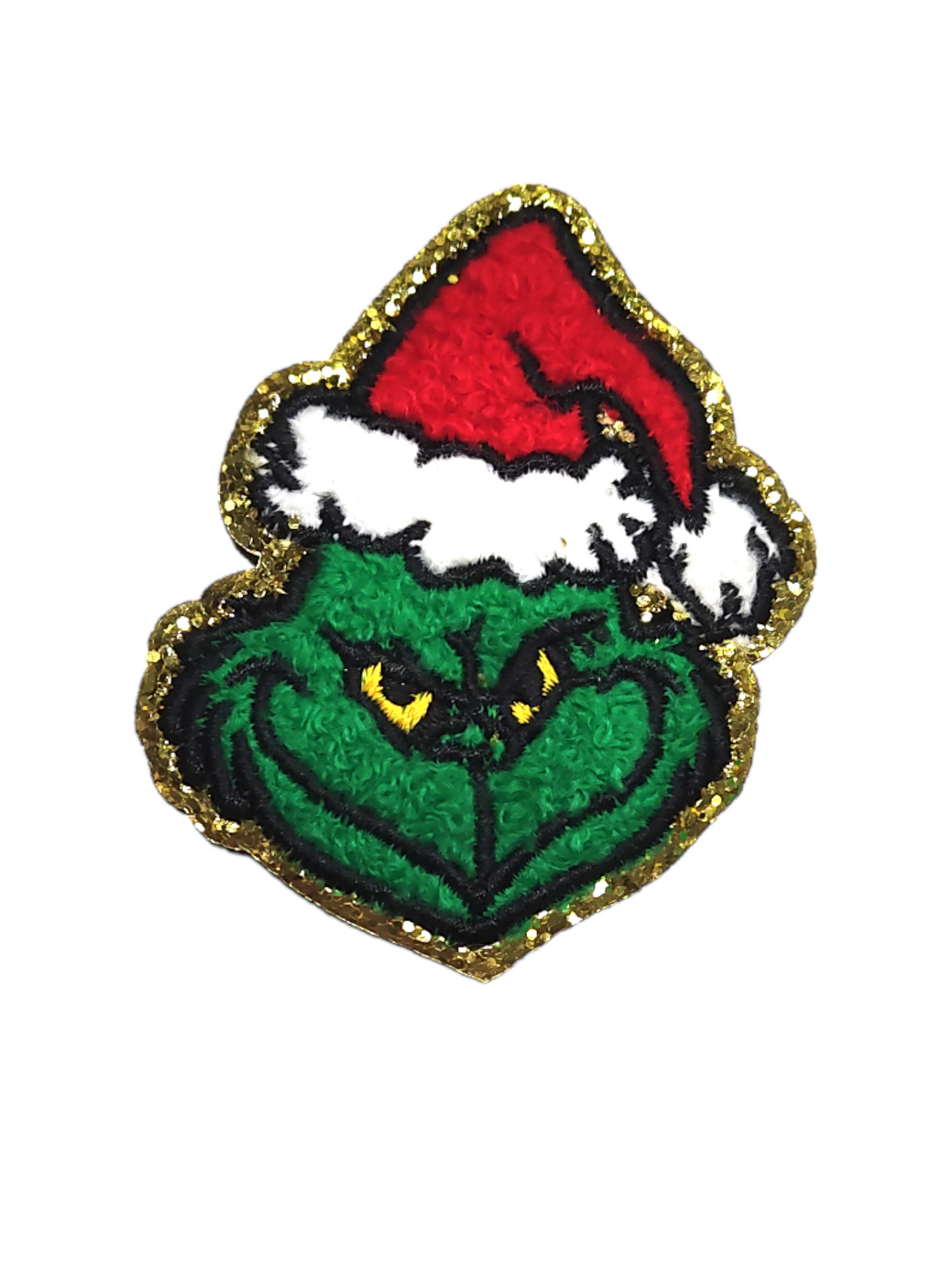 Small Grinchy Chenille Iron On Patch