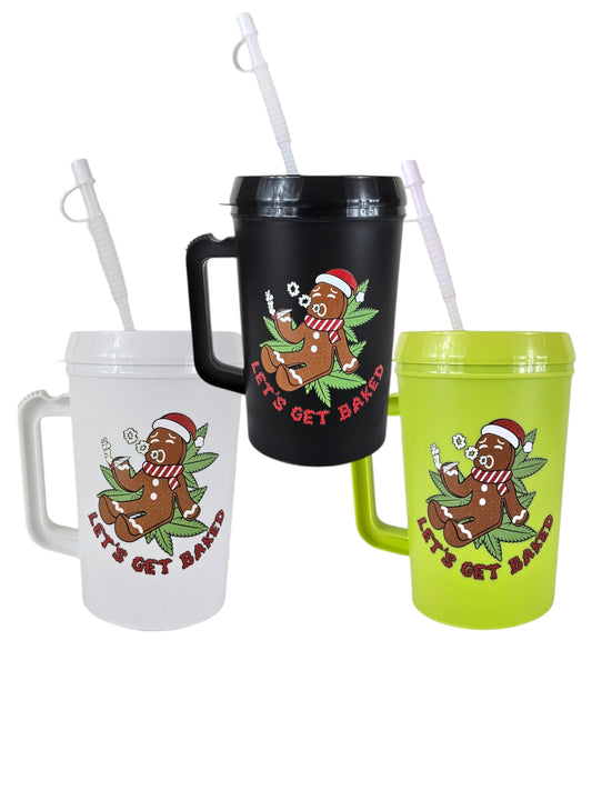 Let's Get Baked Gingerbread Christmas 420 Mega Trucker Mug 34oz