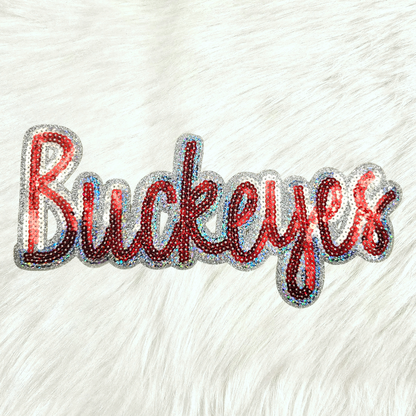 Large Buckeyes OSU Sequin Iron On Patch