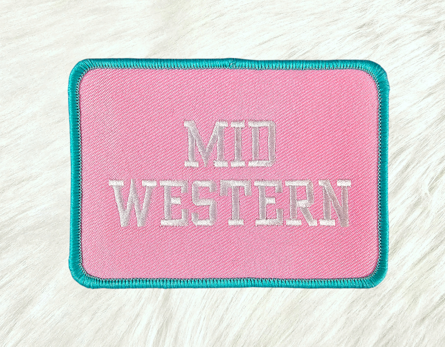 Midwestern Pink Embroidery Iron On Patch