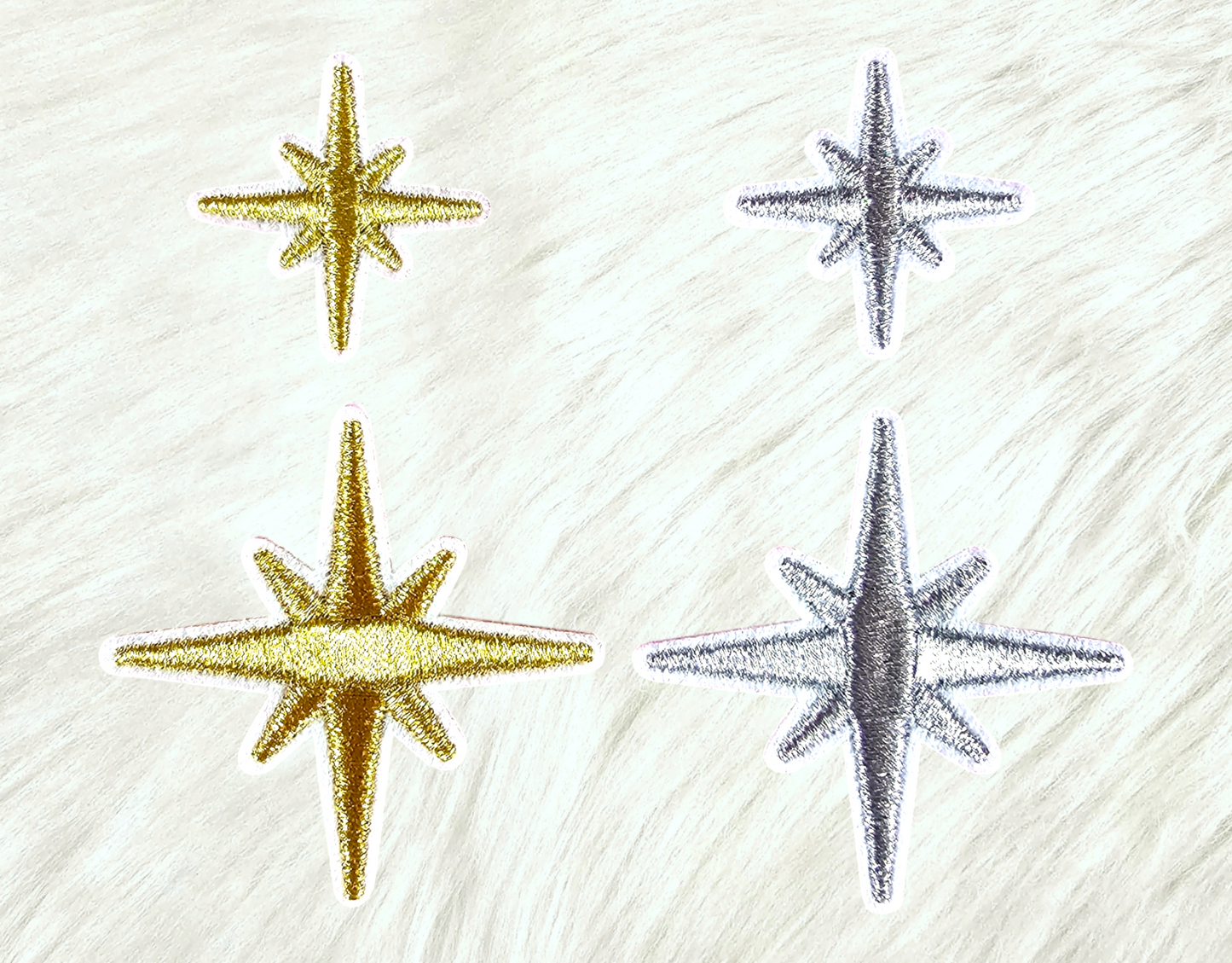 Star Burst Filler Gold Silver Embroidery Iron On Patch