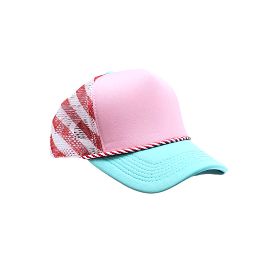 Peppermint Stripe Candy Cane Christmas Trucker Foam Hat