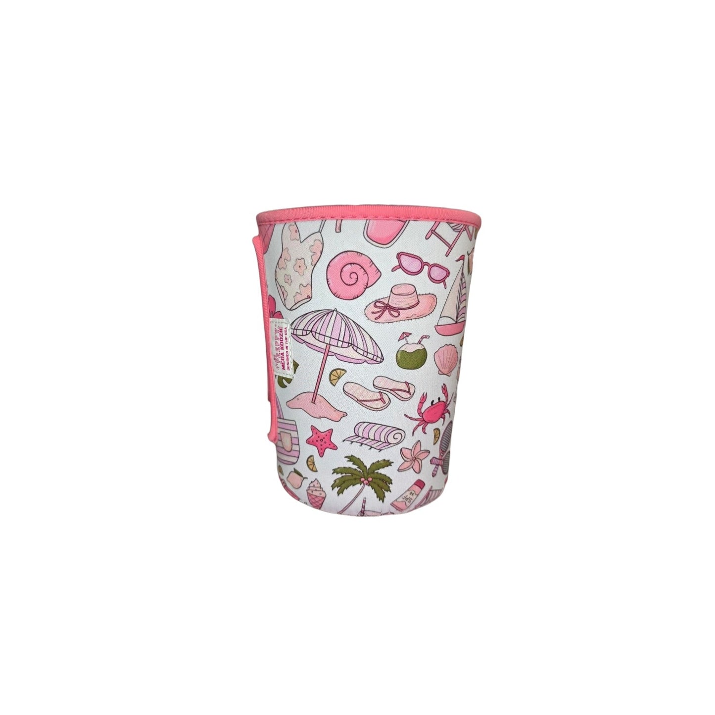 Beach Day Coastal Pink Mega Mug Drink Sleeve