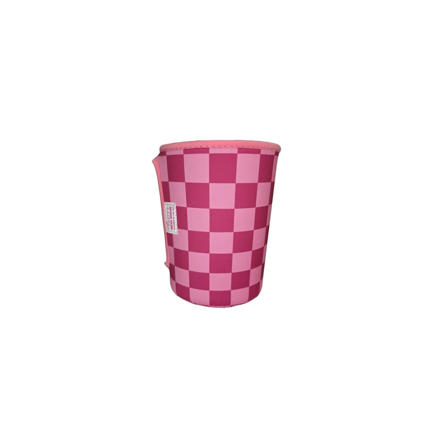Checkered Pink Mega Mug Drink Sleeve