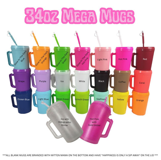 Case of 24pcs Hip Sips 34oz Mega Trucker Mug Blanks FREE SHIPPING