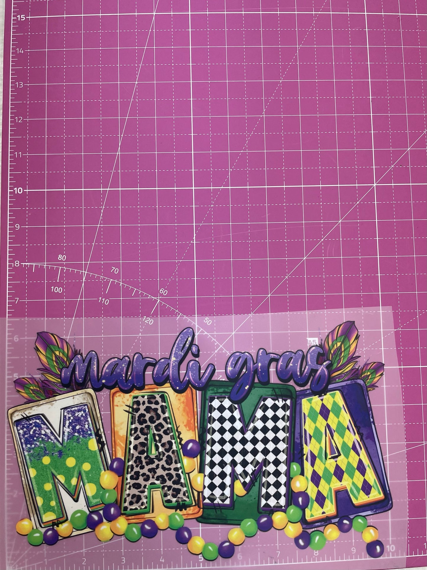 Mardi Gras Mama Cheetah DTF Iron On Transfers