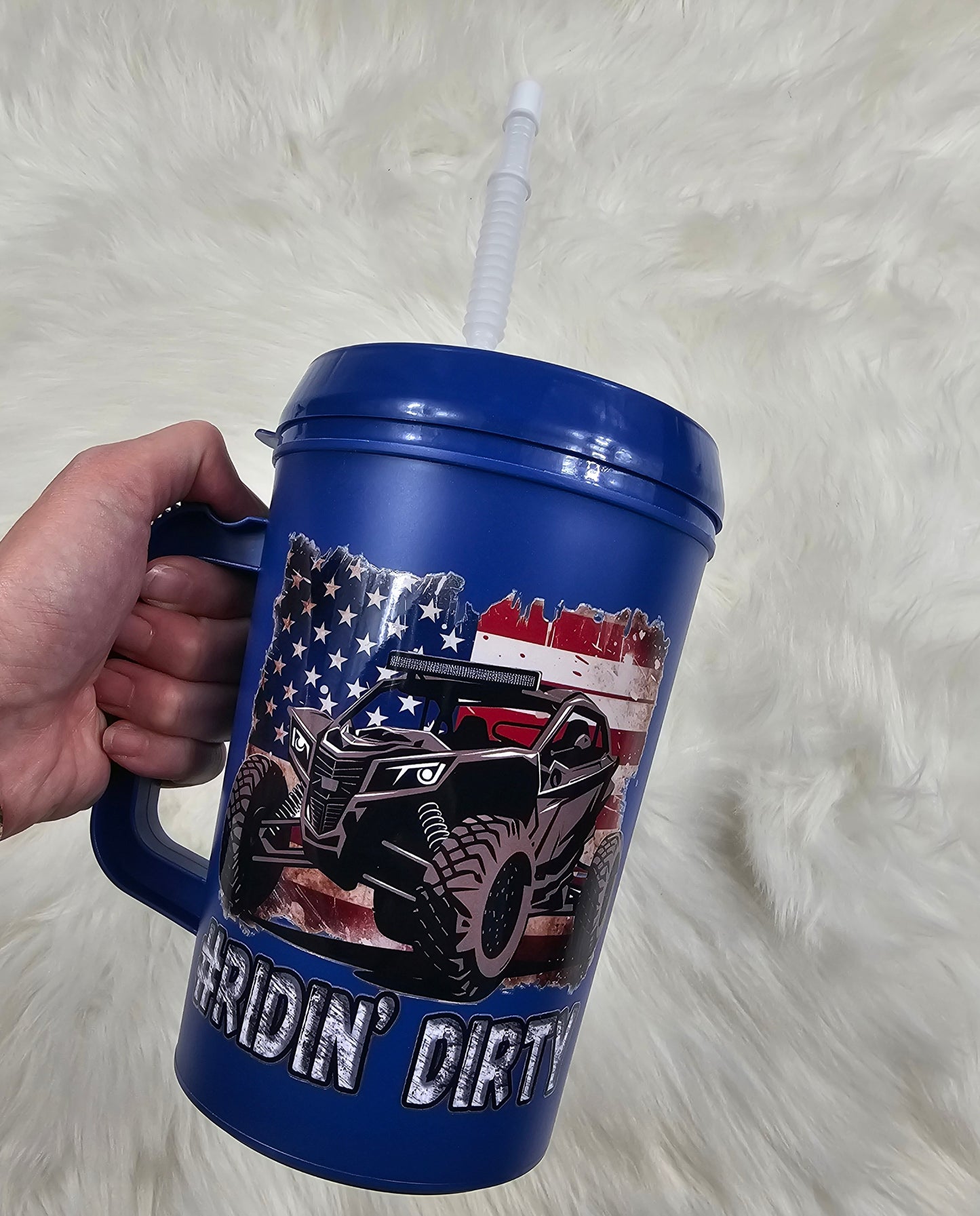 #RidinDirty American Flag SXS ATV HIP SIPS Mega Mug 34oz