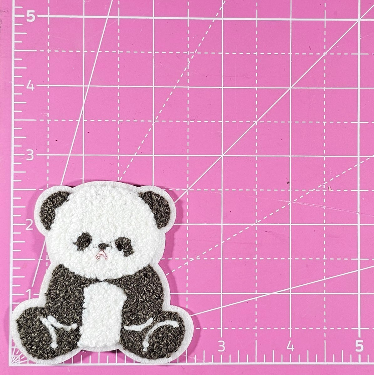 Panda Stuffed Animal Small Chenille Iron On Patch