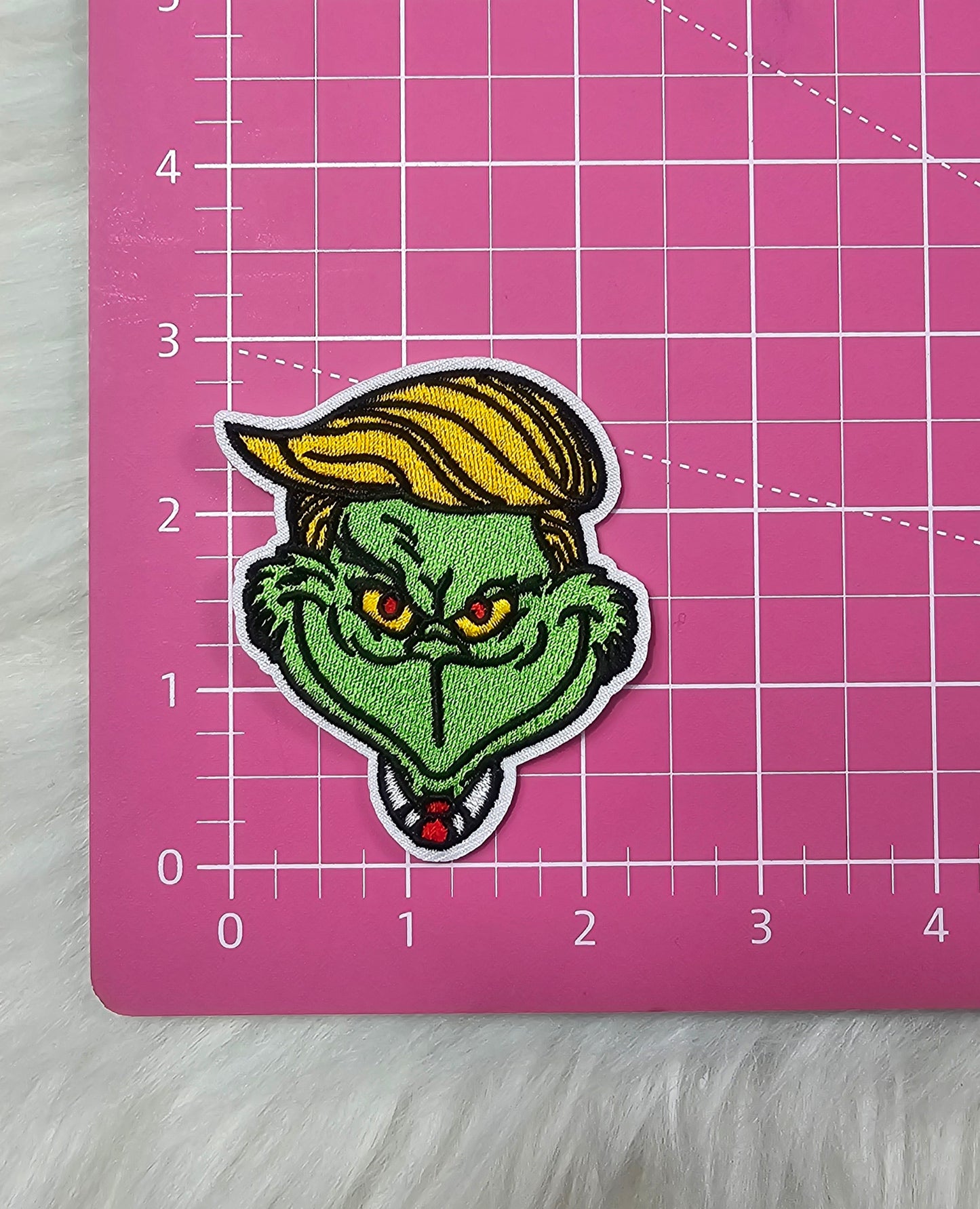 Grinchy Trump Embroidery Iron On Patch