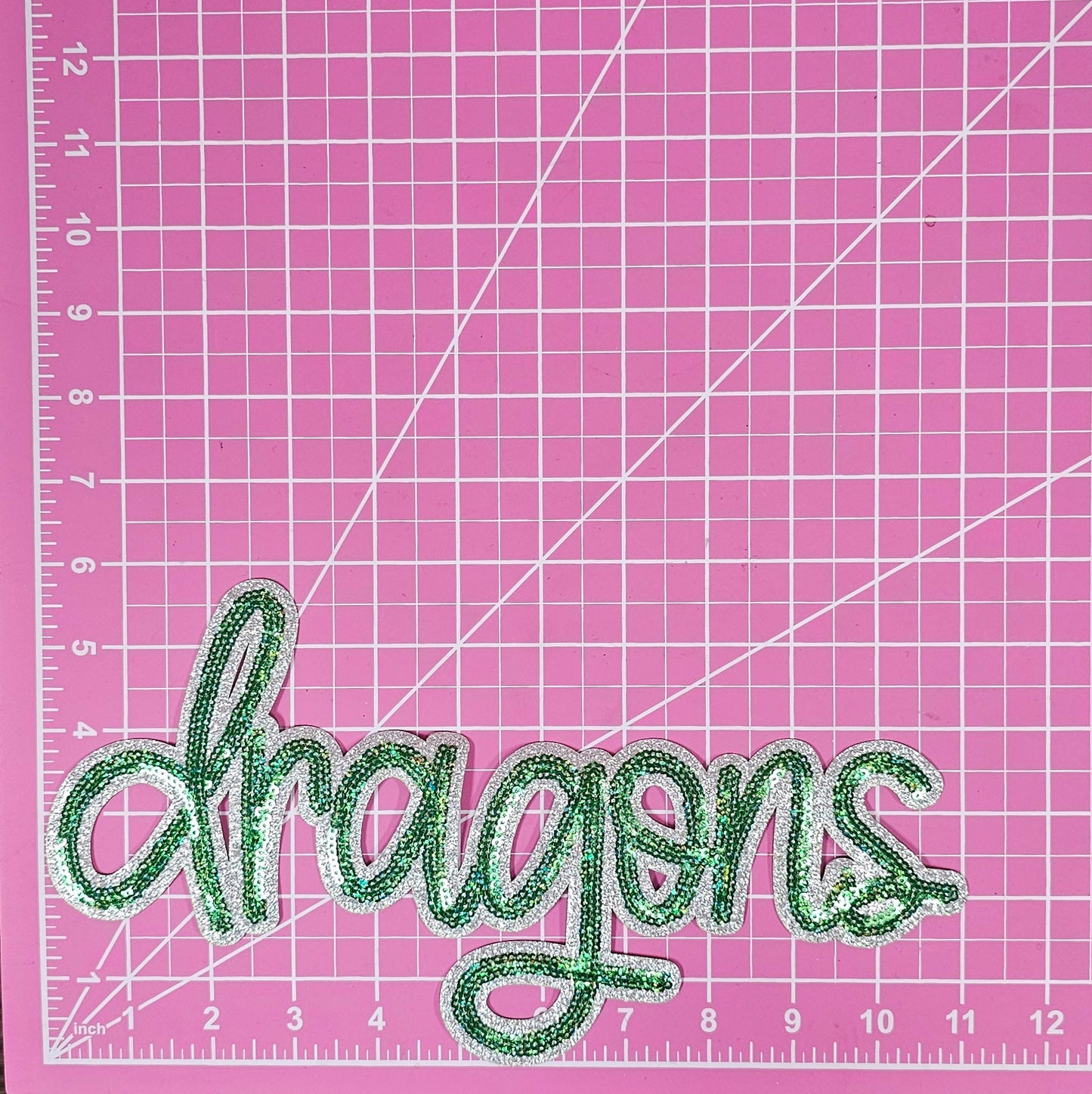 Large Dragons Sequin Iron On Patch