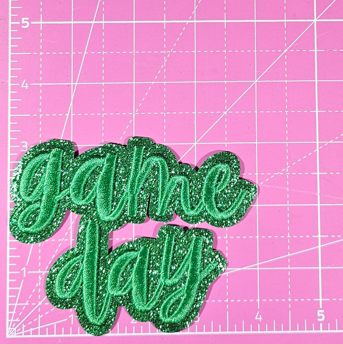 Game Day 3D Embroidery Small Glitter Iron On Patch