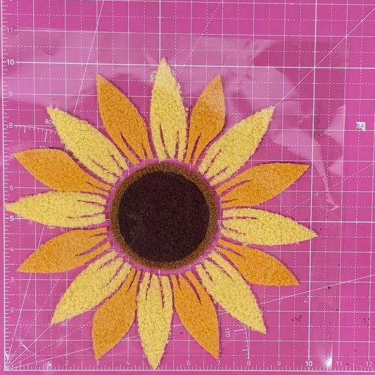 Sunflower Large Fluffy Fuzzy Transfer Patch