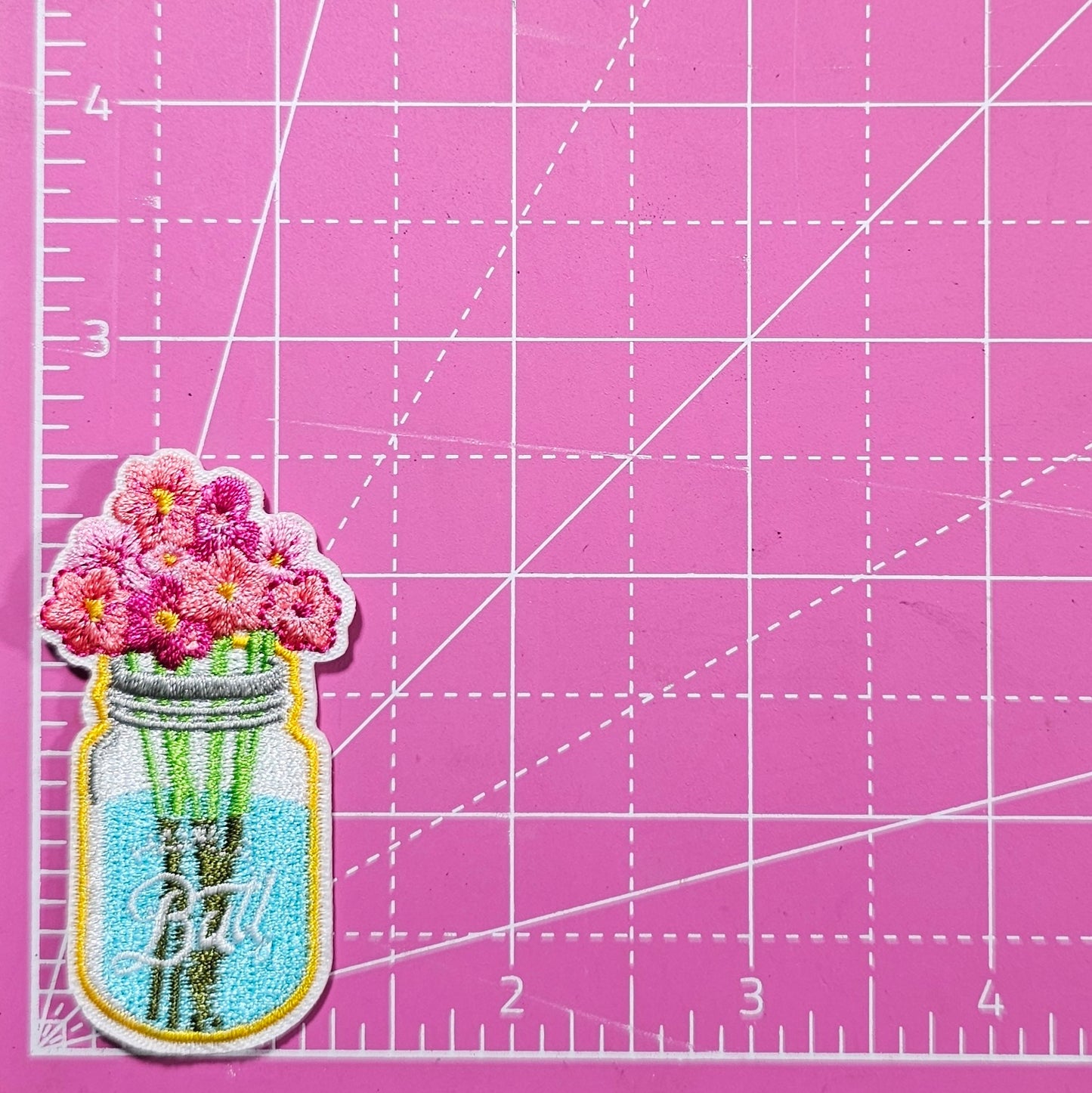 Have A Ball Canning Flower Embroidery Iron On Patch